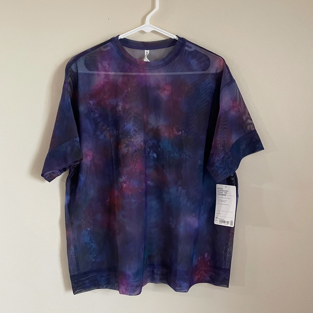 NWT Athleta Mesh Oversized Print Tshirt XXS - Picture 2 of 7